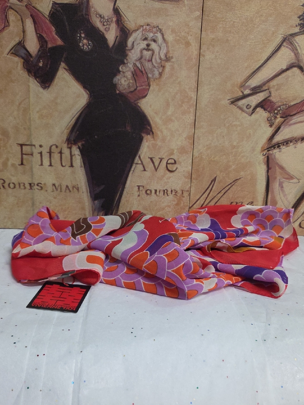 Vivienne Tam Dragon Print Scarf